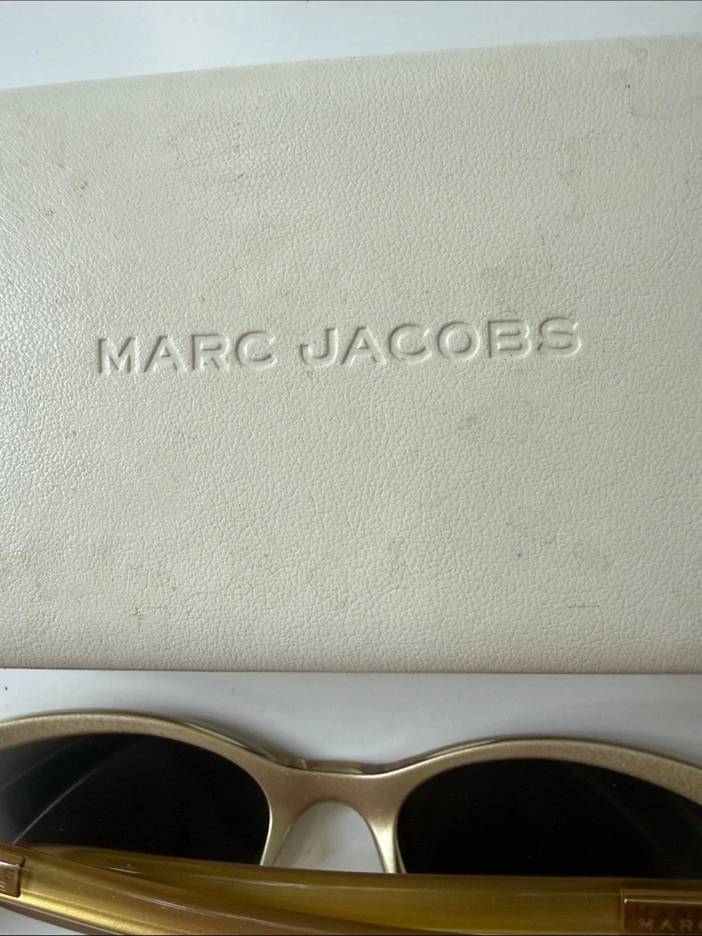 Marc Jacobs Gold Cat Eye Sunglasses.